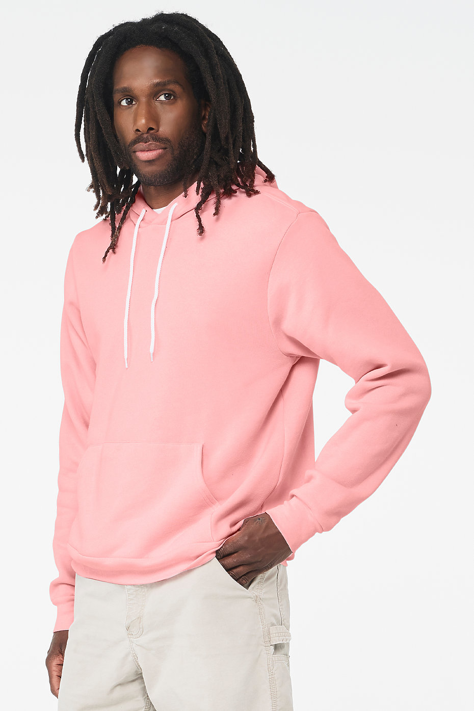 Relaxed Fit Printed Hoodie - Light pink - Men