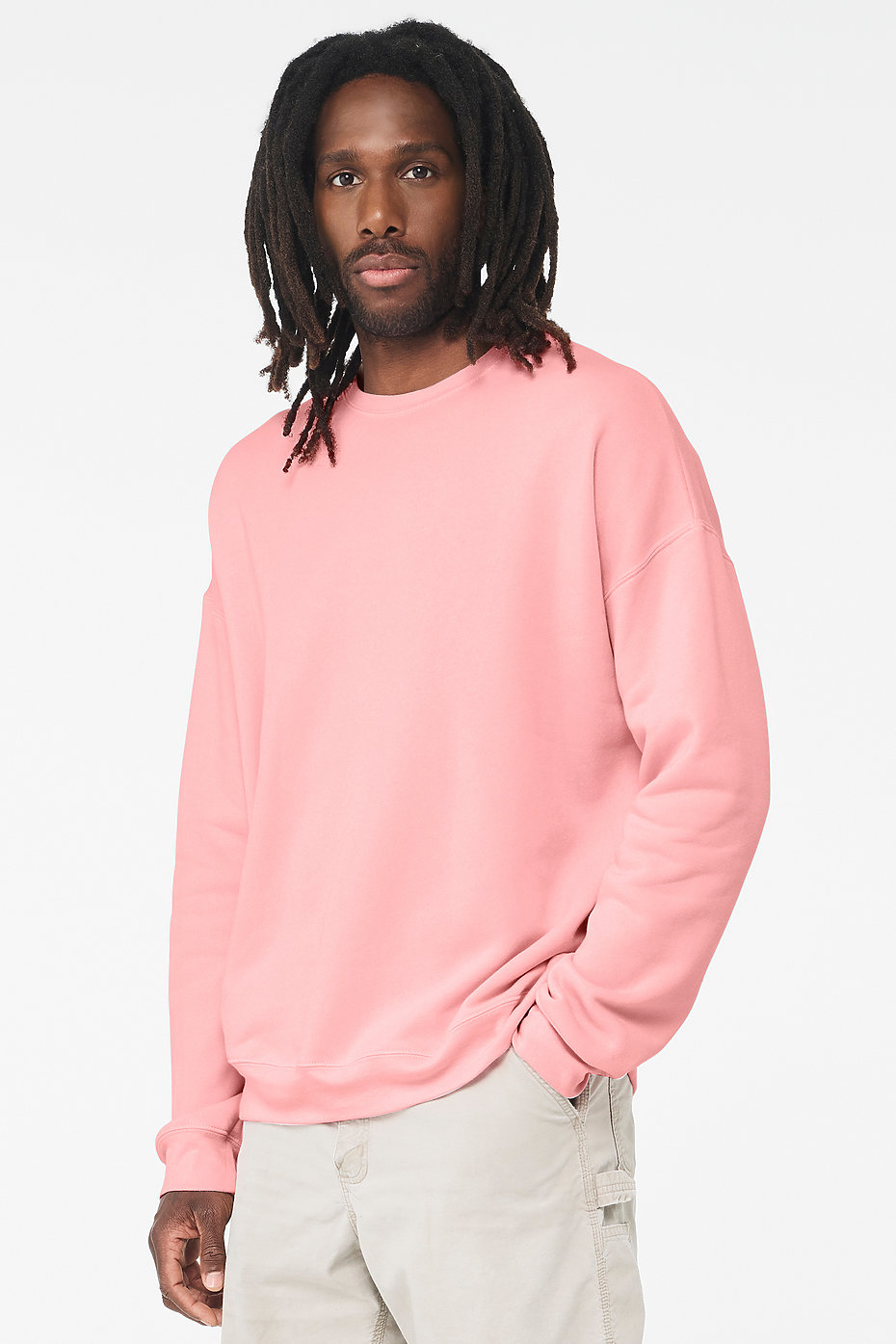 Round Crew Neck Plus Size Sweatshirt with Side Pockets