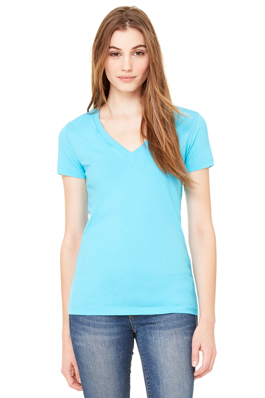 Jersey Ss Deep V Neck Tee Bella Canvas Bella Canvas