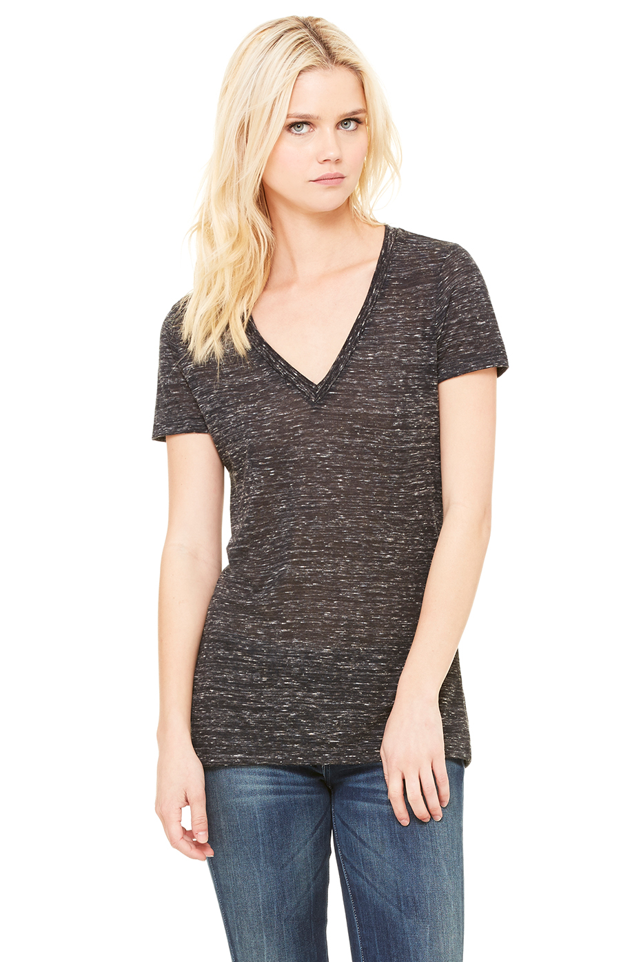 Women's Jersey Short Sleeve Deep V-Neck Tee | Bella-Canvas