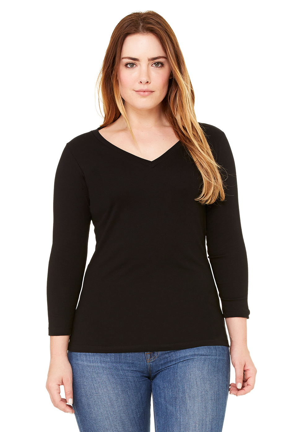Wholesale Clothing | Relaxed Jersey 3/4 Sleeve V Te