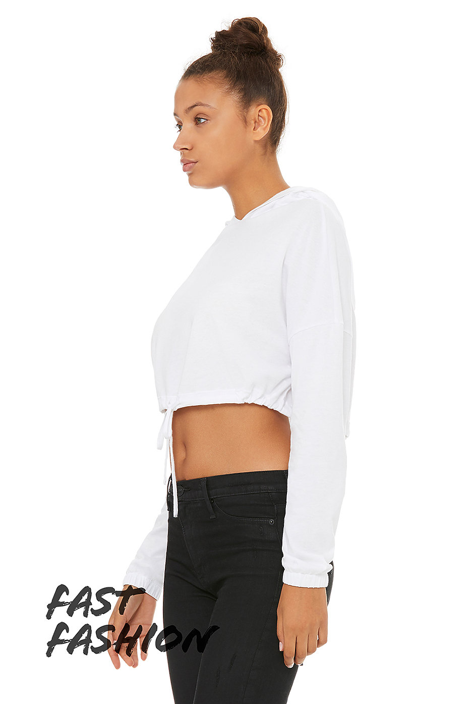 cropped hoodie with cinched waist