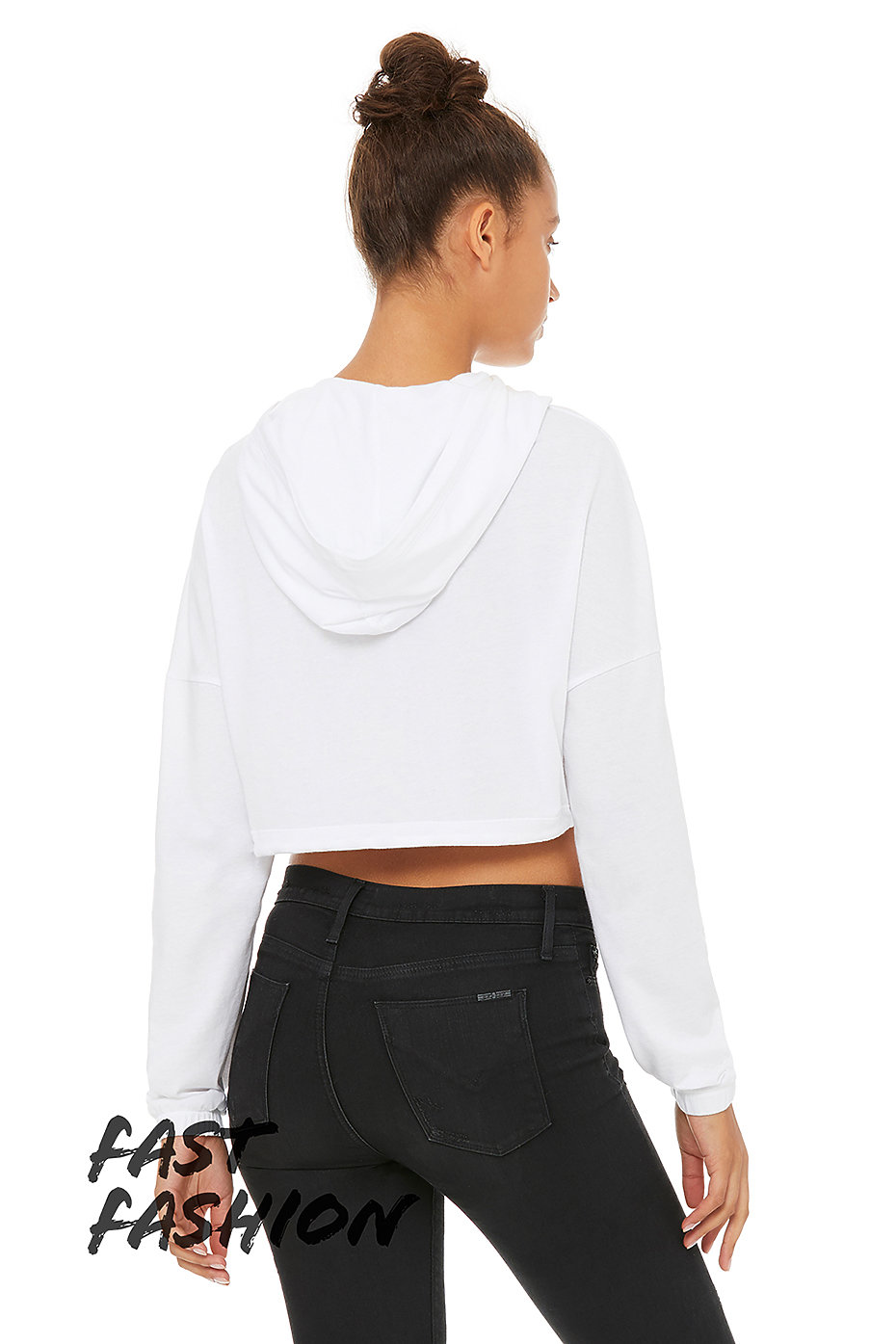 cropped cinched hoodie