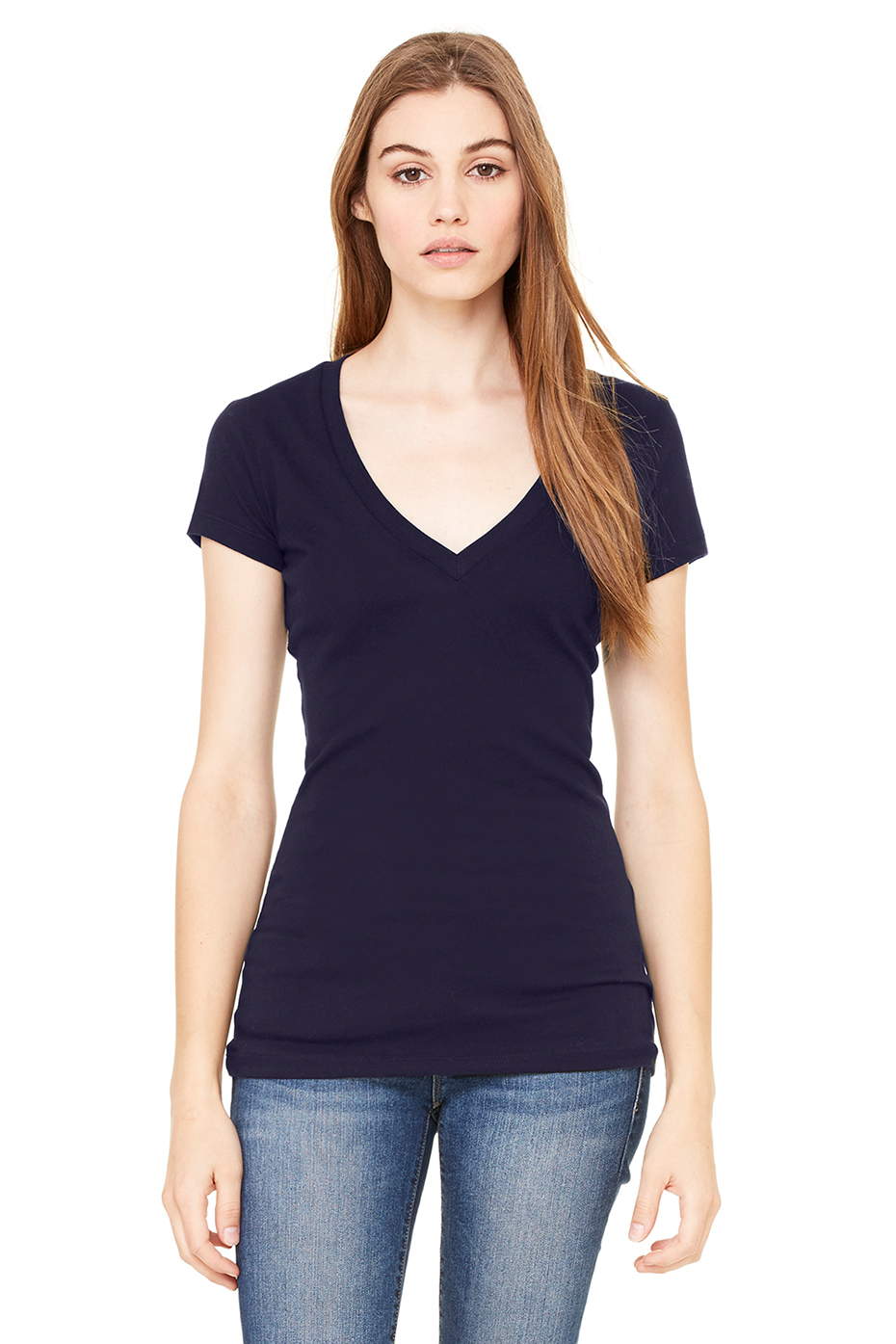 Women's Tissue Jersey Short Sleeve Deep V-Neck Tee | Bella-Canvas