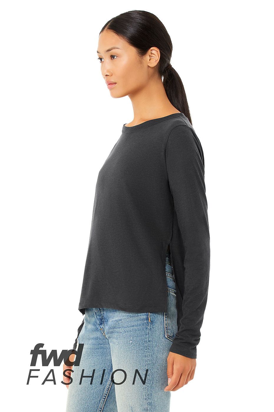 long sleeve shirt with slits on both sides