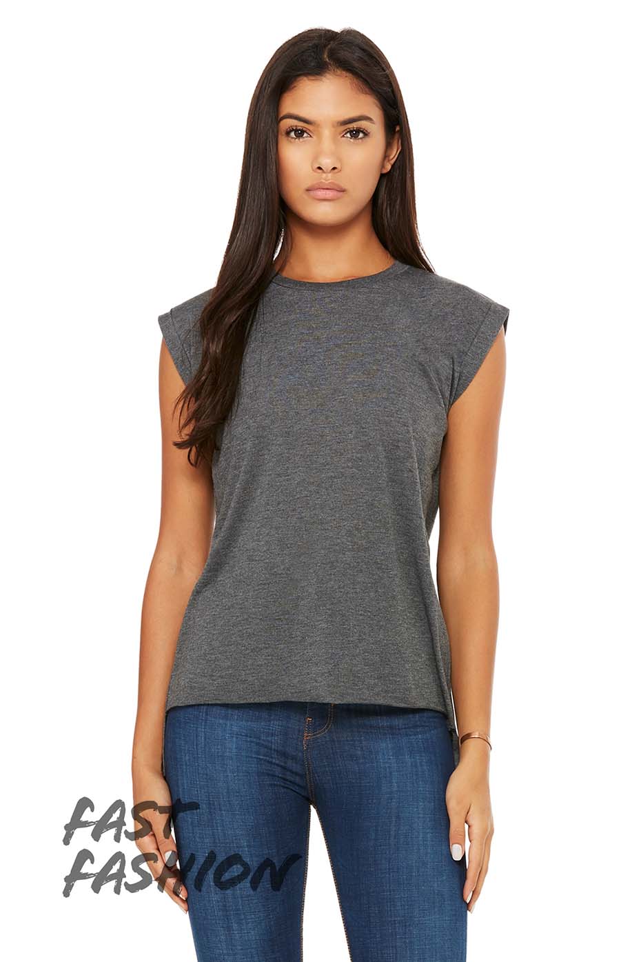 Women's Flowy Muscle Tee with Rolled Cuff | Bella-Canvas