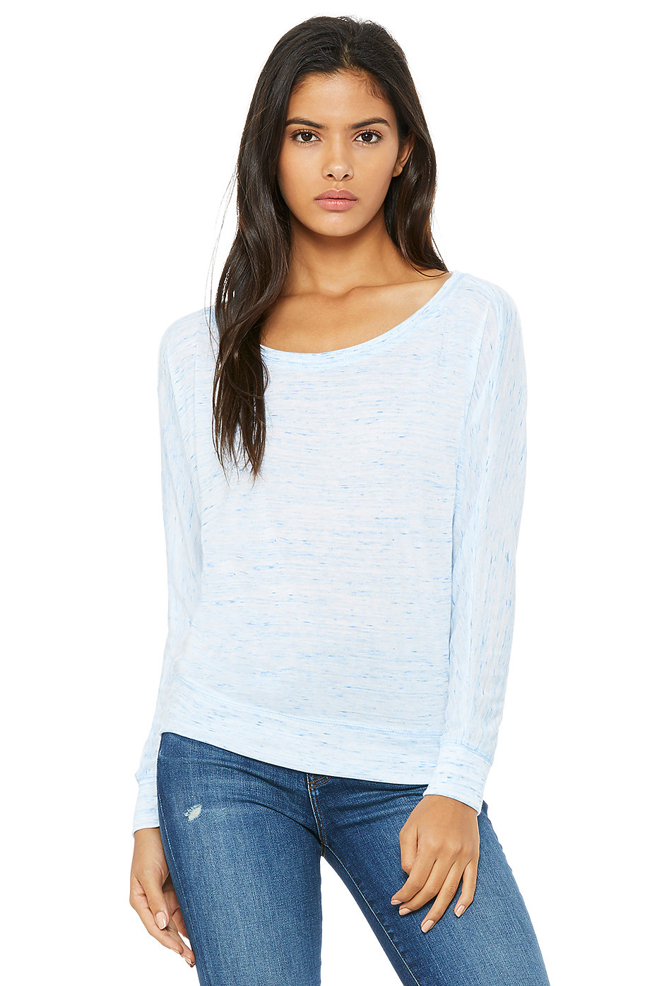 Women's Flowy Long Sleeve Off Shoulder Tee | Bella-Canvas