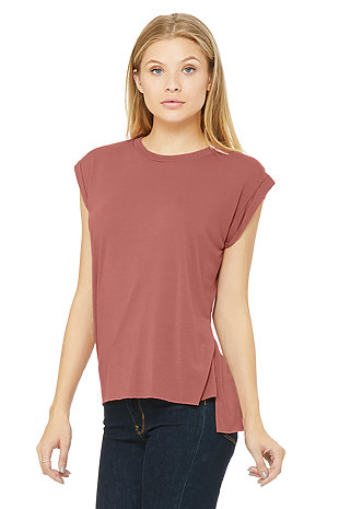 Women's Flowy Muscle Tee with Rolled Cuff | Bella-Canvas